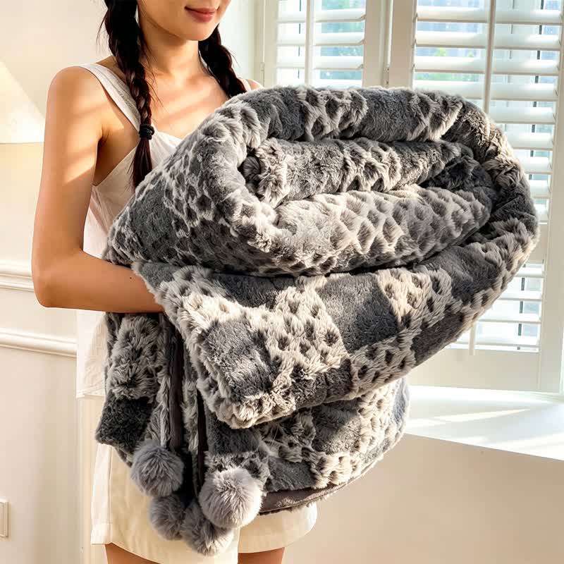 Ownkoti Checkered Grid Reversible Throw Blanket - Gray - 79" x 91" - image 10