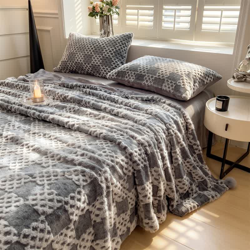 Ownkoti Checkered Grid Reversible Throw Blanket - image 11
