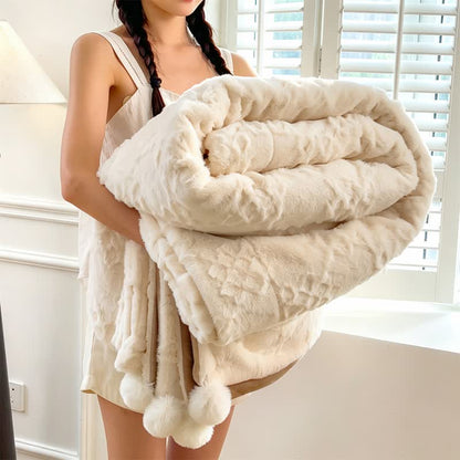 Ownkoti Checkered Grid Reversible Throw Blanket - White - 79" x 91" - image 18