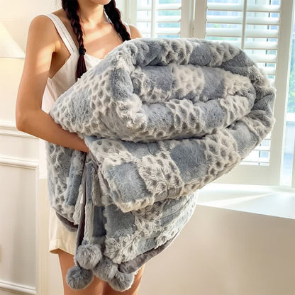 Ownkoti Checkered Grid Reversible Throw Blanket - Blue - 79" x 91" - image 26