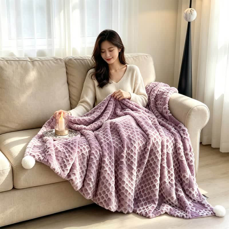 Ownkoti Checkered Grid Reversible Throw Blanket - image 40