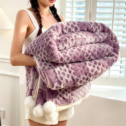 Ownkoti Checkered Grid Reversible Throw Blanket - Purple - 79" x 91" - image 36