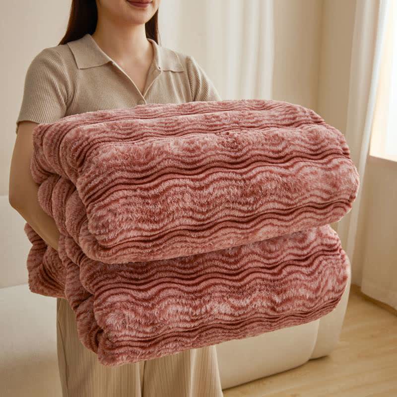 Ownkoti Soft Plush Wavy Fluffy Blanket - Red - 79" x 91" - image 0