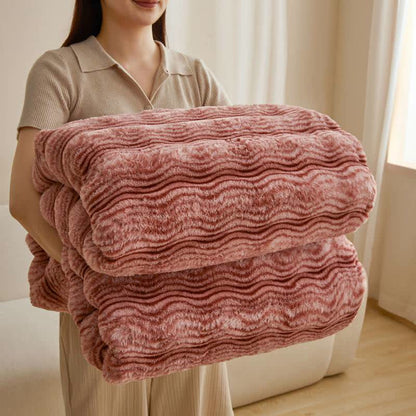 Ownkoti Soft Plush Wavy Fluffy Blanket - Red - 79" x 91" - image 0