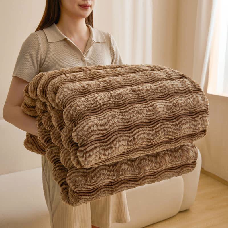 Ownkoti Soft Plush Wavy Fluffy Blanket - Dark Coffee - 79" x 91" - image 39
