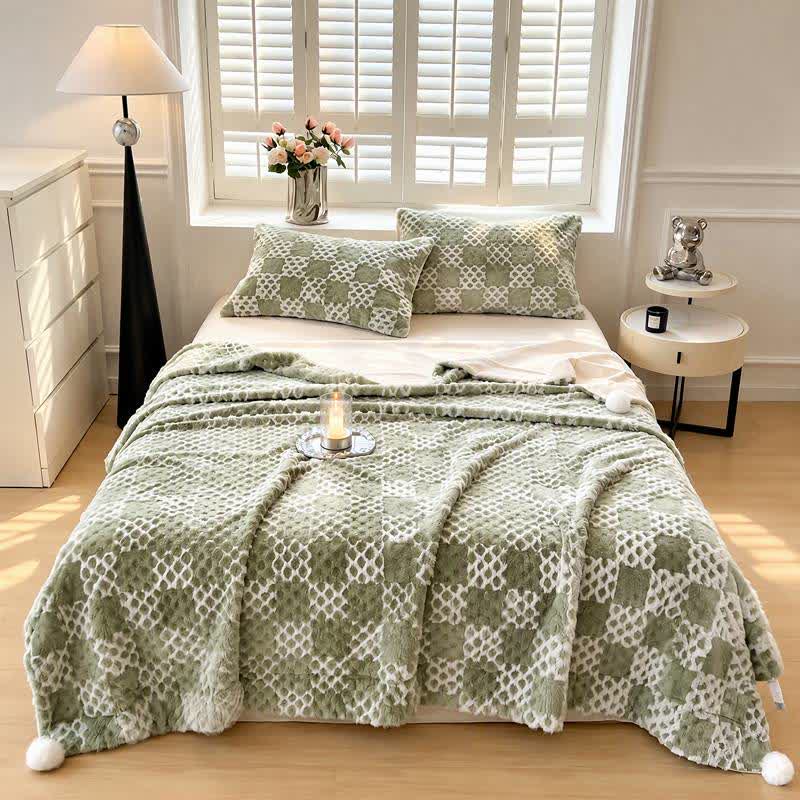 Ownkoti Checkered Grid Reversible Throw Blanket - image 3