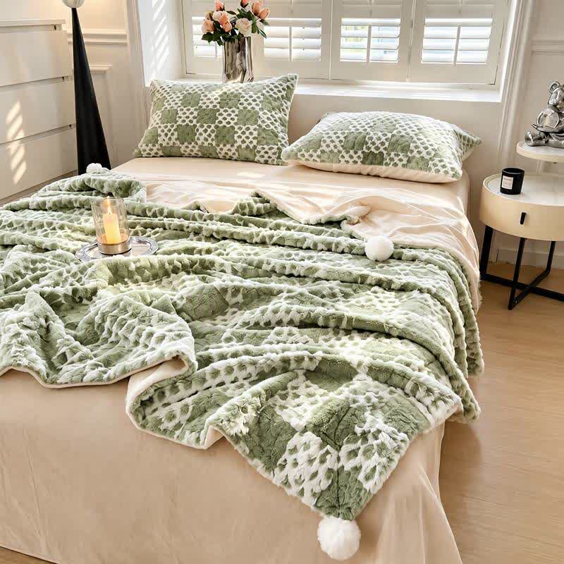 Ownkoti Checkered Grid Reversible Throw Blanket - image 4