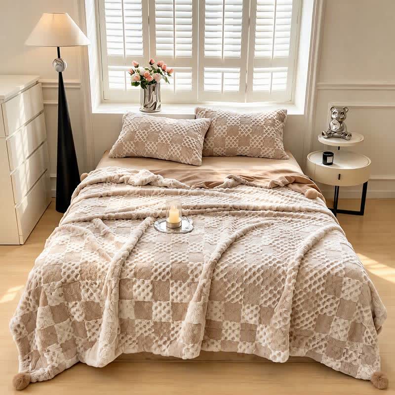 Ownkoti Checkered Grid Reversible Throw Blanket - image 48