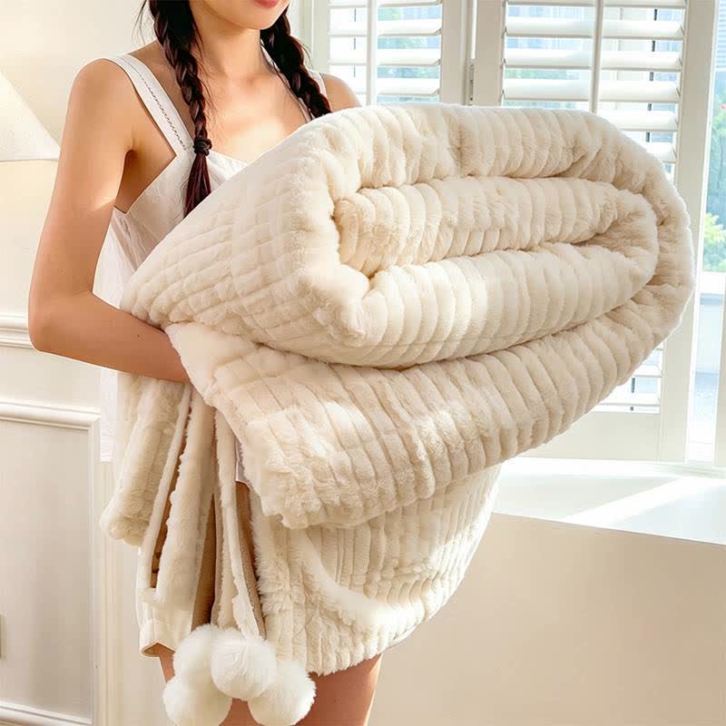 Ownkoti Modern Block Grid Cozy Reversible Blanket - White - 79" x 91" - image 9