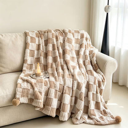 Ownkoti Modern Block Grid Cozy Reversible Blanket - image 5