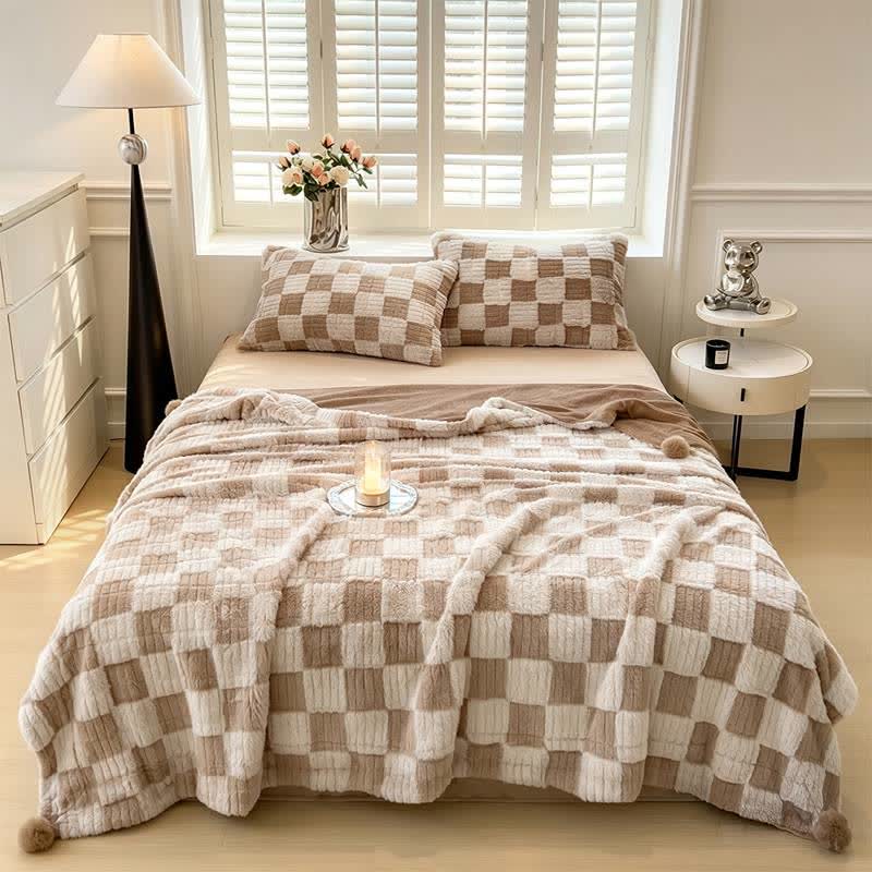 Ownkoti Modern Block Grid Cozy Reversible Blanket - image 2