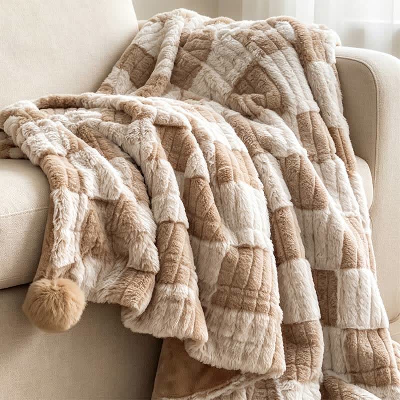 Ownkoti Modern Block Grid Cozy Reversible Blanket - image 4