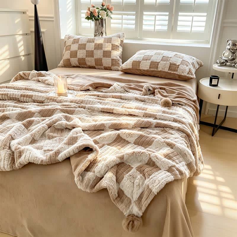 Ownkoti Modern Block Grid Cozy Reversible Blanket - image 3