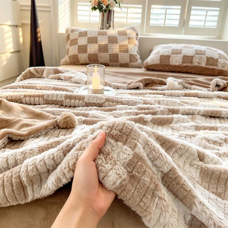 Ownkoti Modern Block Grid Cozy Reversible Blanket - image 6