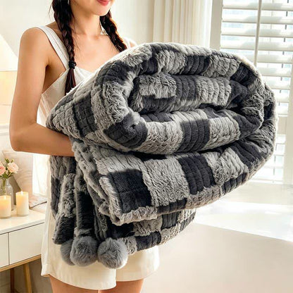 Ownkoti Modern Block Grid Cozy Reversible Blanket - Gray - 79" x 91" - image 17
