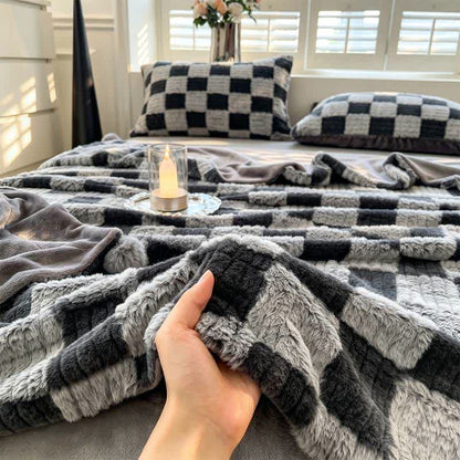 Ownkoti Modern Block Grid Cozy Reversible Blanket - image 23