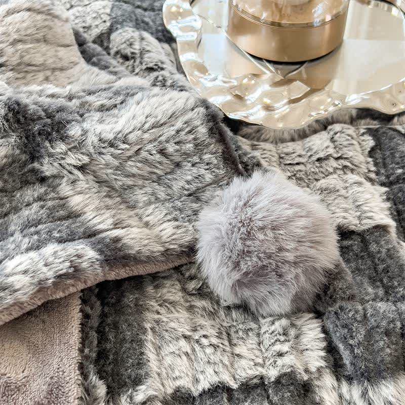 Ownkoti Modern Block Grid Cozy Reversible Blanket - image 24