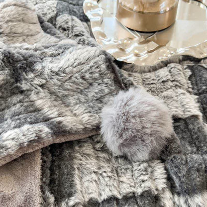 Ownkoti Modern Block Grid Cozy Reversible Blanket - image 24