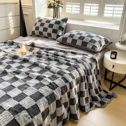 Ownkoti Modern Block Grid Cozy Reversible Blanket - image 18