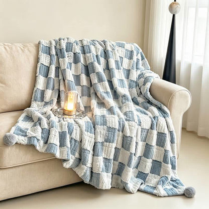 Ownkoti Modern Block Grid Cozy Reversible Blanket - image 29
