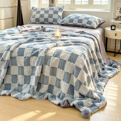 Ownkoti Modern Block Grid Cozy Reversible Blanket - image 28