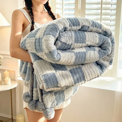 Ownkoti Modern Block Grid Cozy Reversible Blanket - Blue - 79" x 91" - image 25