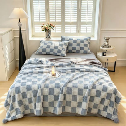Ownkoti Modern Block Grid Cozy Reversible Blanket - image 27