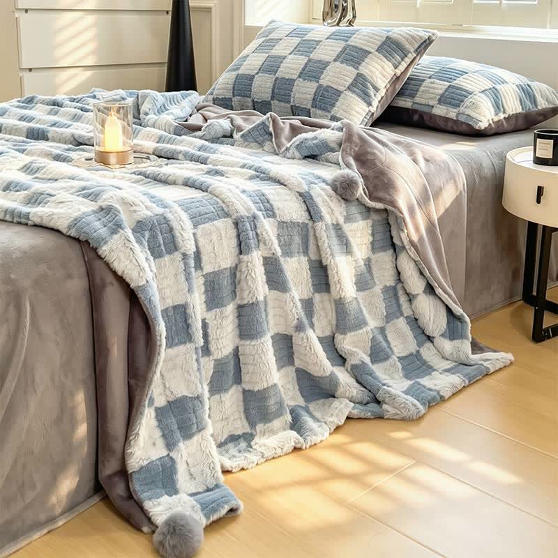 Ownkoti Modern Block Grid Cozy Reversible Blanket - image 26