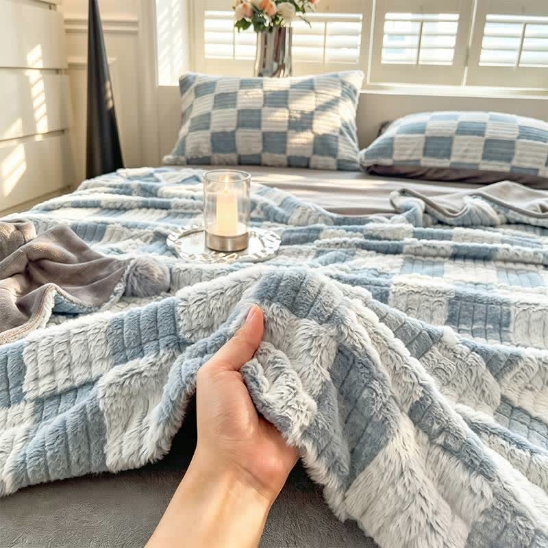 Ownkoti Modern Block Grid Cozy Reversible Blanket - image 31