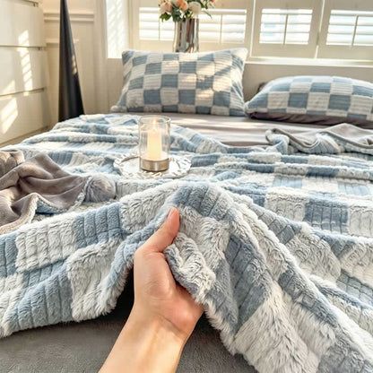 Ownkoti Modern Block Grid Cozy Reversible Blanket - image 31
