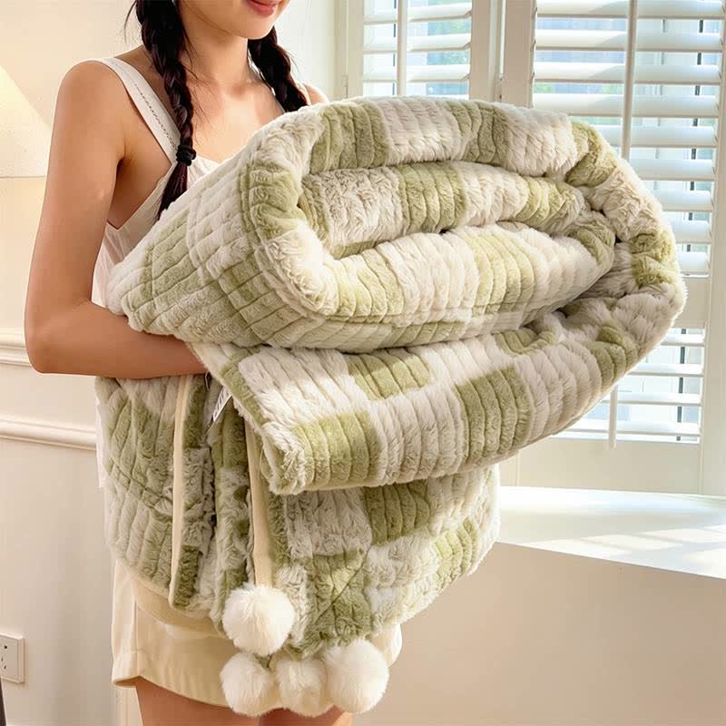 Ownkoti Modern Block Grid Cozy Reversible Blanket - Green - 79" x 91" - image 34
