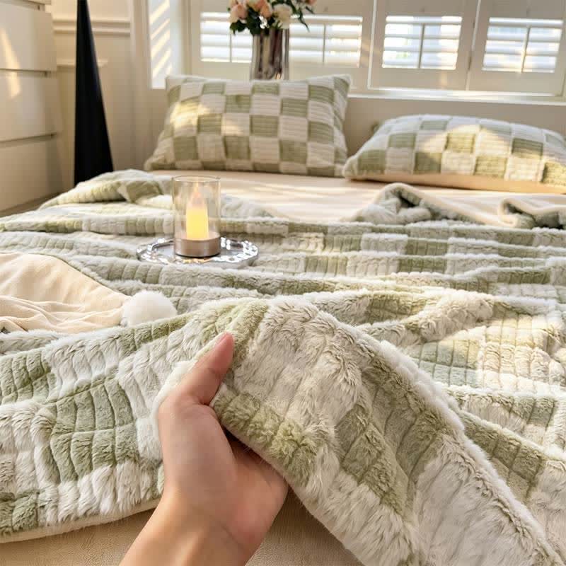 Ownkoti Modern Block Grid Cozy Reversible Blanket - image 39