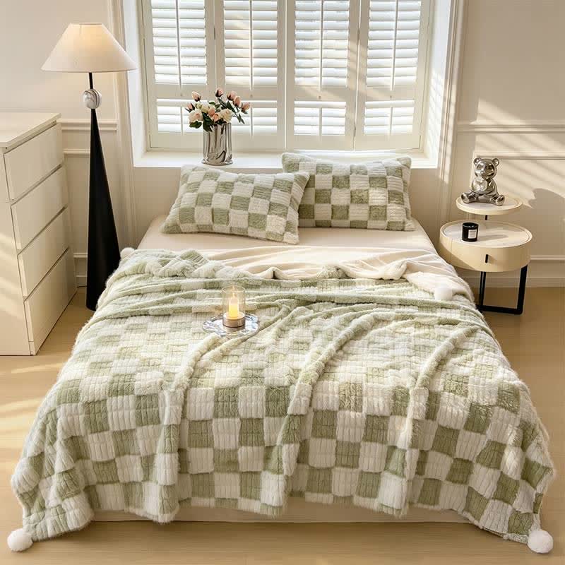 Ownkoti Modern Block Grid Cozy Reversible Blanket - image 36
