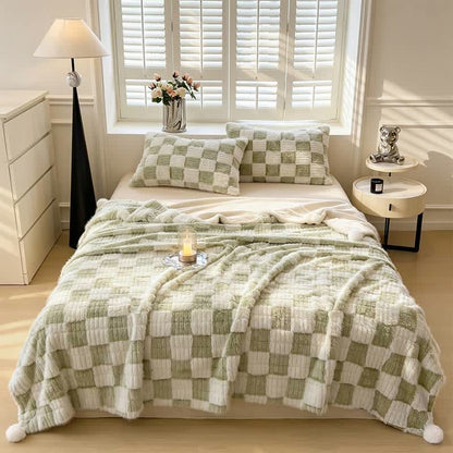 Ownkoti Modern Block Grid Cozy Reversible Blanket - image 36