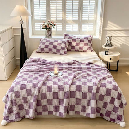 Ownkoti Modern Block Grid Cozy Reversible Blanket - image 44