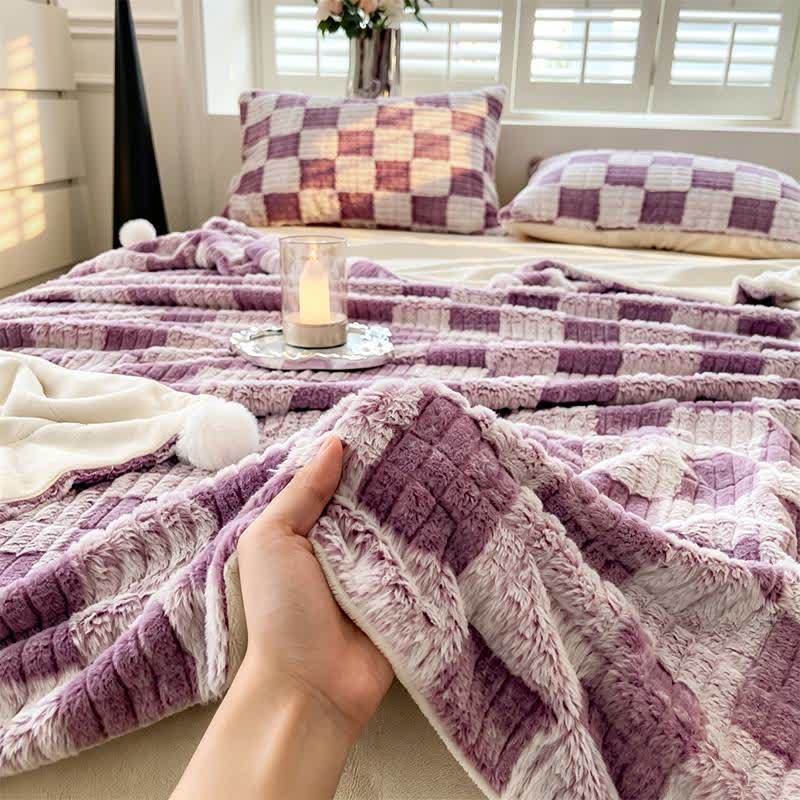 Ownkoti Modern Block Grid Cozy Reversible Blanket - image 47