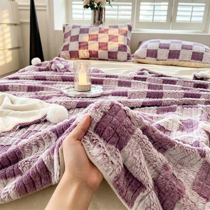 Ownkoti Modern Block Grid Cozy Reversible Blanket - image 47
