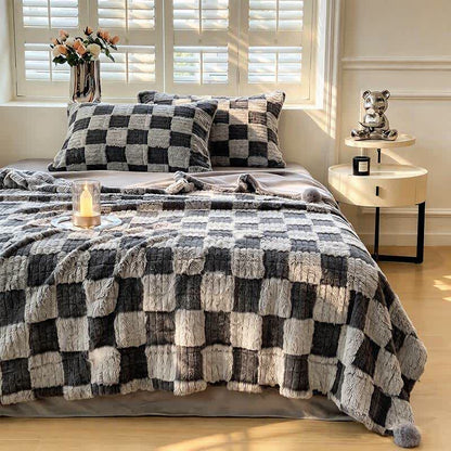 Ownkoti Modern Block Grid Cozy Reversible Blanket - image 20