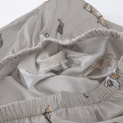 Ownkoti Couple Matching Cat Cotton Kimono Loungewear - image 13