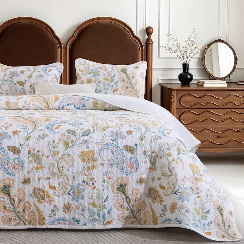Ownkoti Country Style Multicolor Flower Cotton Quilt Set - image 1