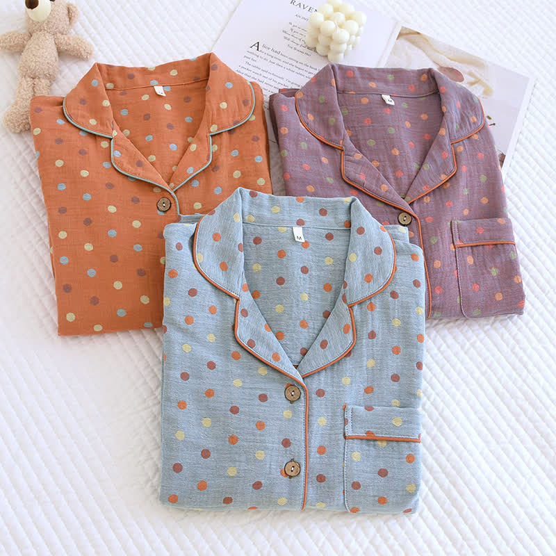 Ownkoti Playful Dot Cotton Gauze Loungewear Set - image 1