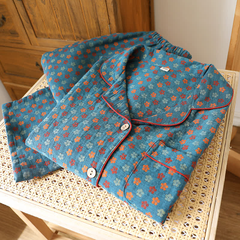 Ownkoti Blue Meadow Cotton Pajama Lounge Set - image 2