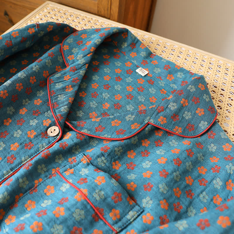 Ownkoti Blue Meadow Cotton Pajama Lounge Set - image 3