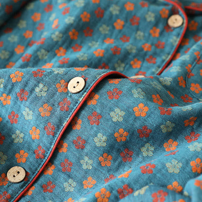 Ownkoti Blue Meadow Cotton Pajama Lounge Set - image 4