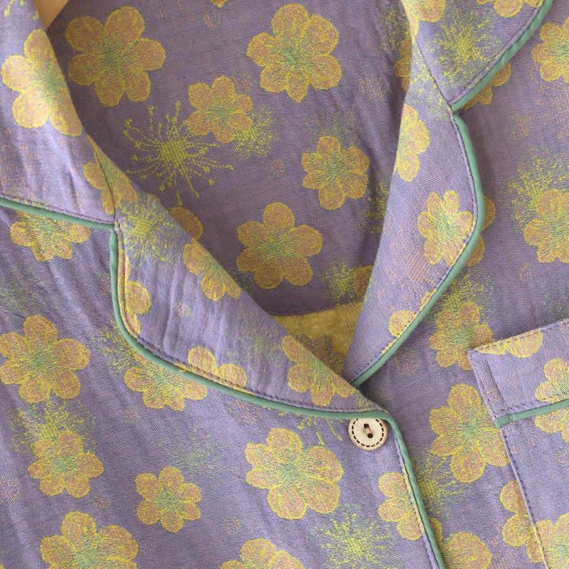 Ownkoti Floral Piped Cotton Gauze Sleepwear Set - image 2