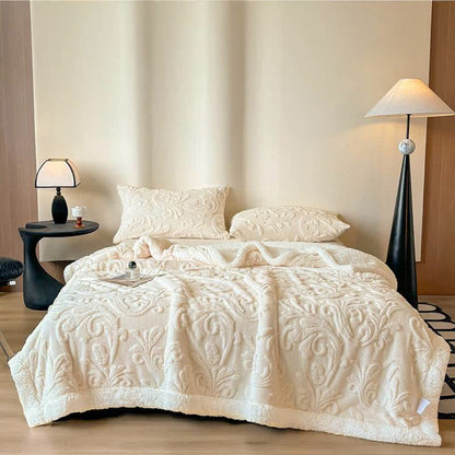 Ownkoti Embossed Fluffy Sherpa Throw Blanket - image 1