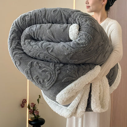 Ownkoti Embossed Fluffy Sherpa Throw Blanket - Dark Gray - 79"W x 90"L - image 13