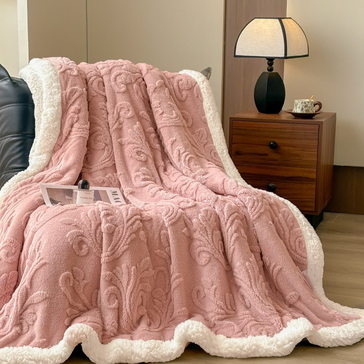 Ownkoti Embossed Fluffy Sherpa Throw Blanket - image 32