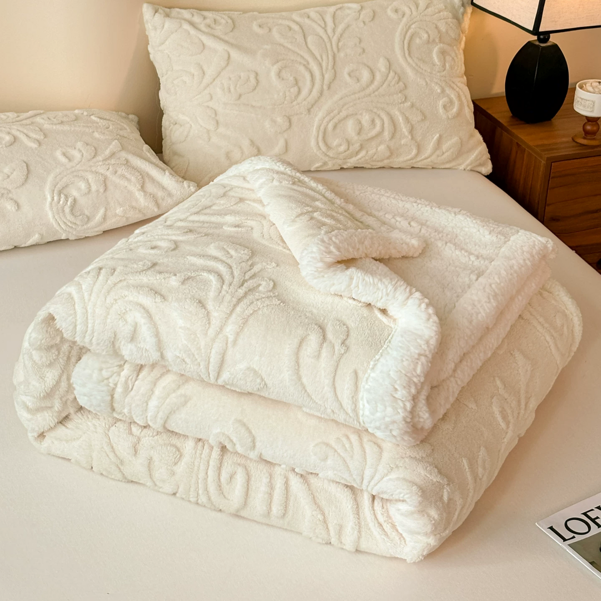 Ownkoti Embossed Fluffy Sherpa Throw Blanket - image 6