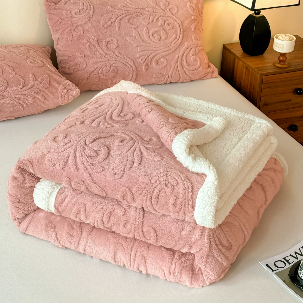 Ownkoti Embossed Fluffy Sherpa Throw Blanket - image 31